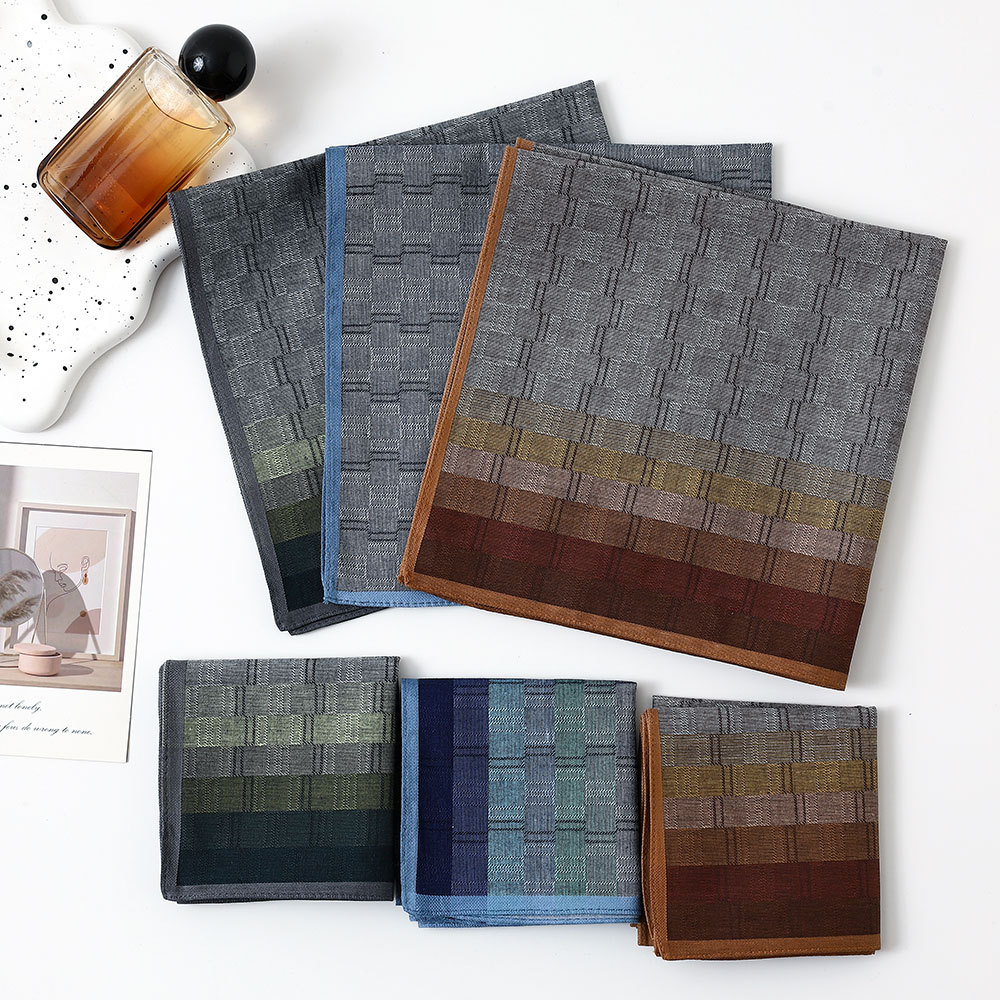 Handkerchief Cotton Men - Men's Cotton Yarn-dyed Contrast Color Plaid