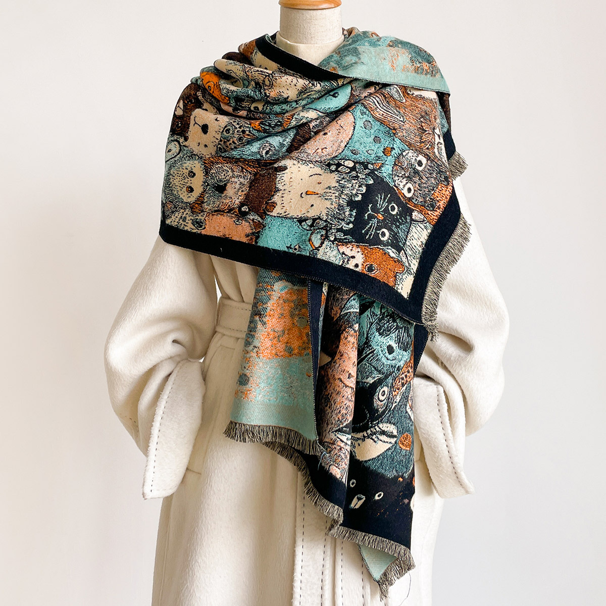 Women Imitation Cashmere Scarf - Pashmina Wrap Large ulasan dan harga