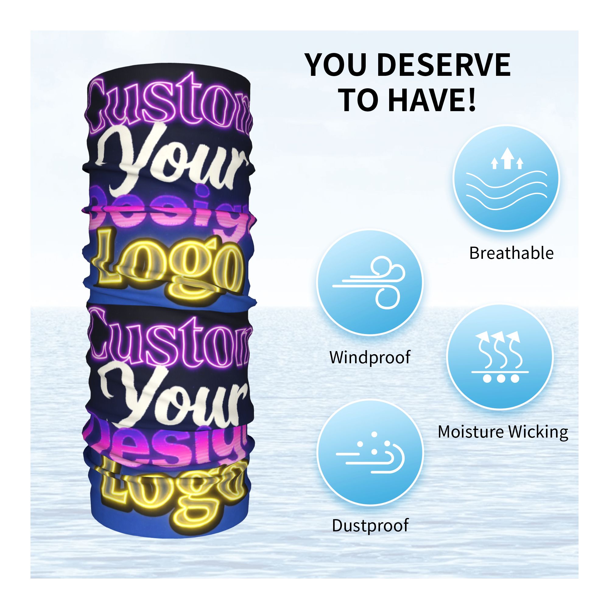 Custom Custom Your Design Logo - Neck Warmer Tube ulasan dan harga
