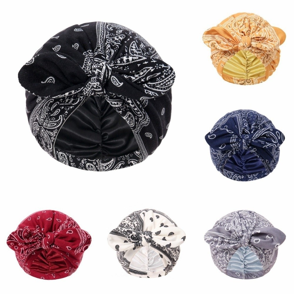 Satin Lined Bandana Turban Hat - Bow Tie Pre Tied ulasan dan harga