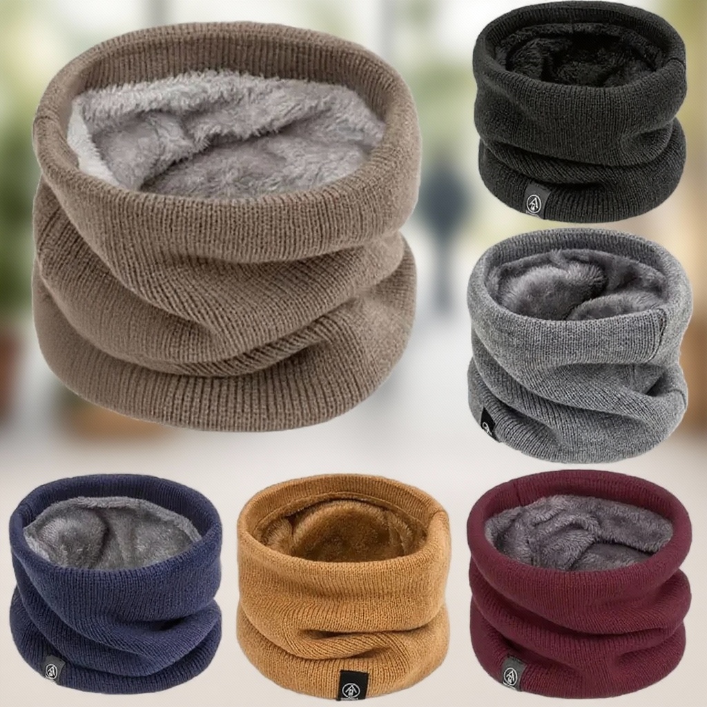 Warm Knitted Scarf Thickened P - Neck Warmer Tube ulasan dan harga