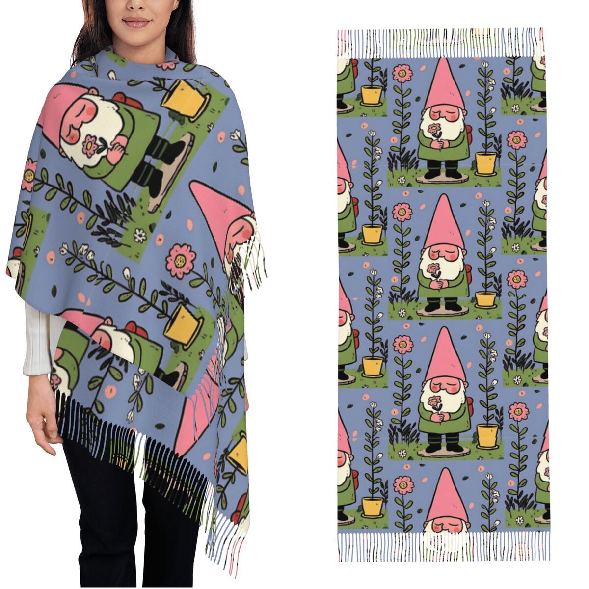 Mythical Garden Gnome Shawls W - Pashmina Wrap Large ulasan dan harga
