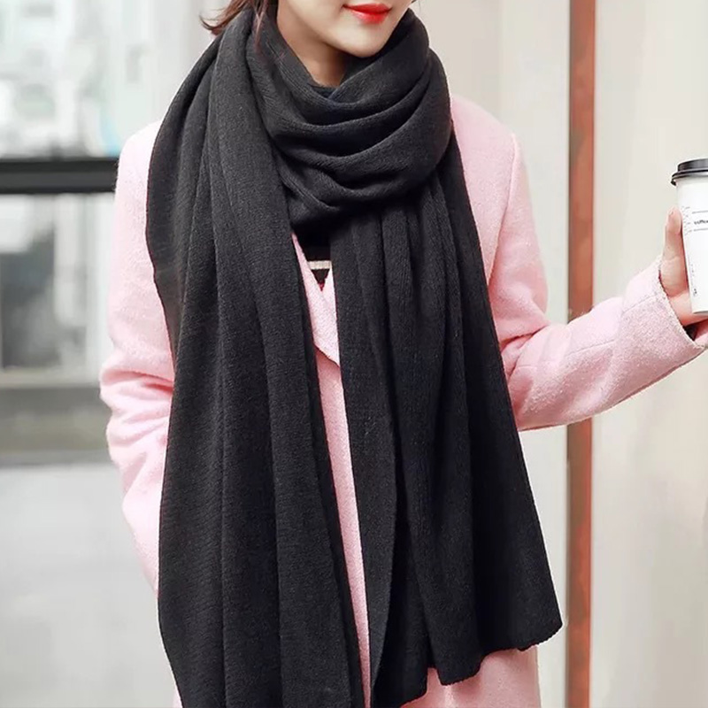 Solid Color Imitation Cashmere - Muffler Men Wool ulasan dan harga