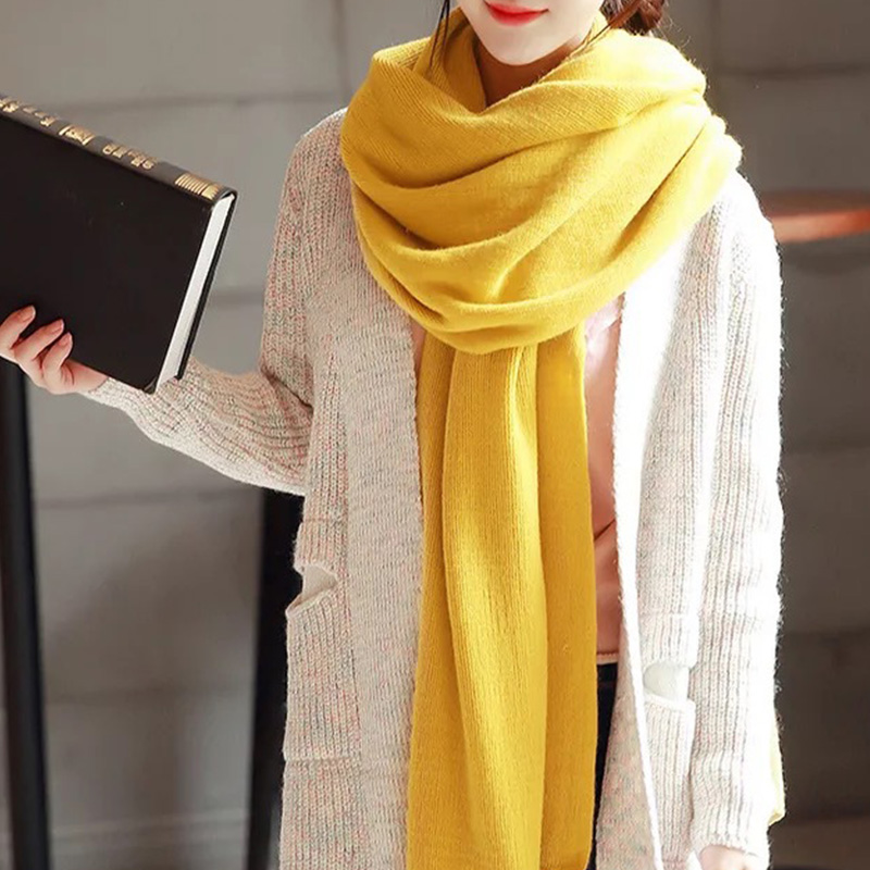 Solid Color Imitation Cashmere - Muffler Men Wool ulasan dan harga