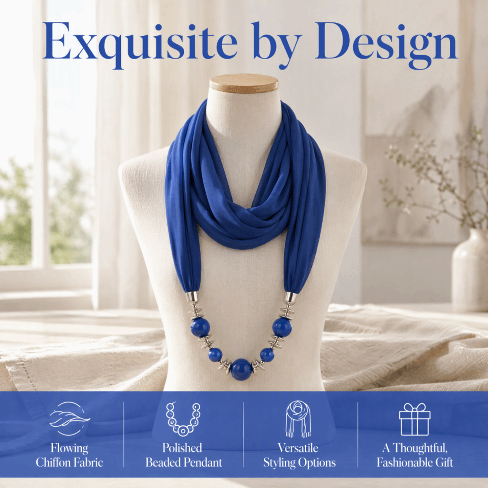 New Chiffon Scarf Beaded Solid - Infinity Scarf Knit ulasan dan harga