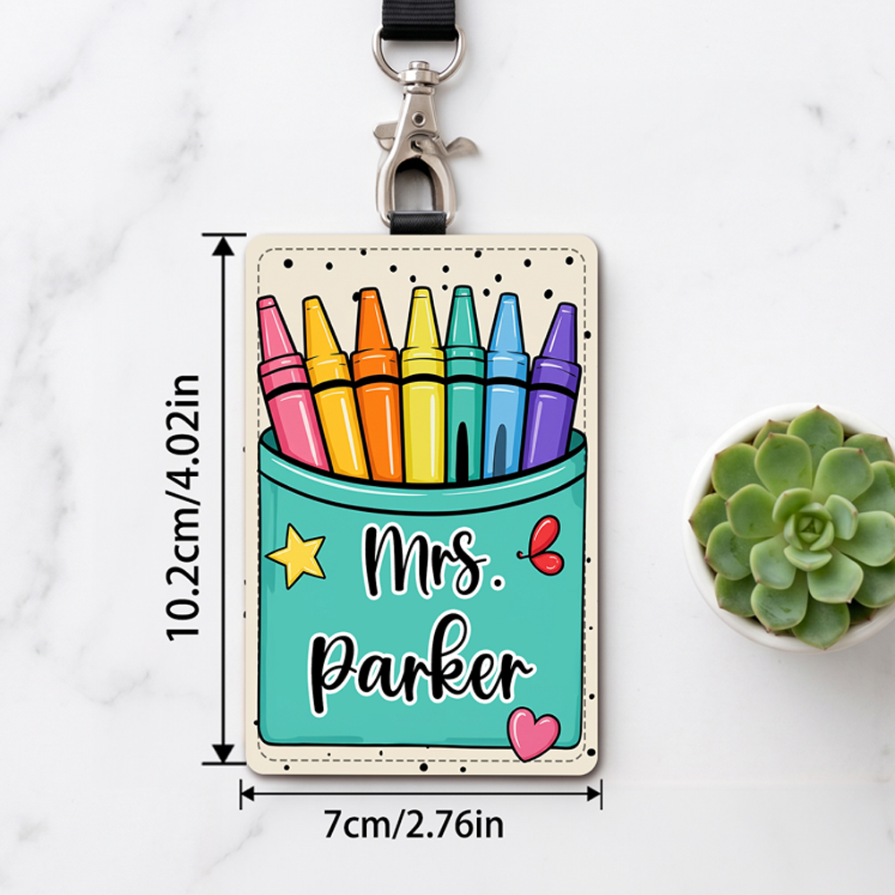 Custom Text Teacher ID Badge H - Lanyard Badge Holder ulasan dan harga