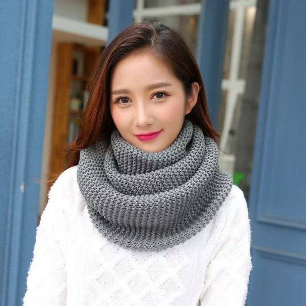 Solid Color Infinity Loop Scar - Infinity Scarf Knit ulasan dan harga