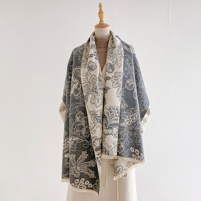 Women Scarf Paisley Floral Dou - Pashmina Wrap Large ulasan dan harga